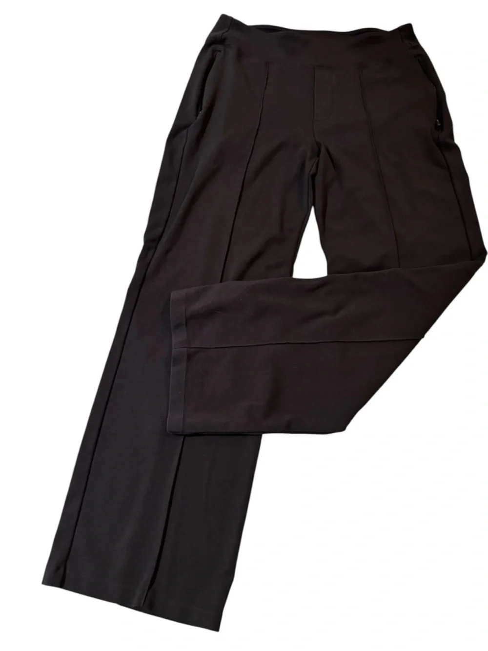 Athleta Eastbound Black Boot-Cut Ponte Pull-On Pants, size 8 - Picture 2 of 7